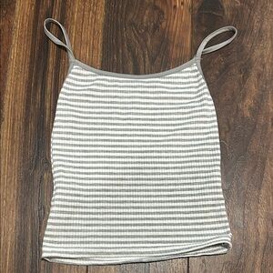 Chic Gray Striped Camisole Top